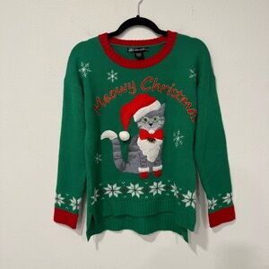 United States Sweaters Meowy Christmas Cat Ugly Sweater S